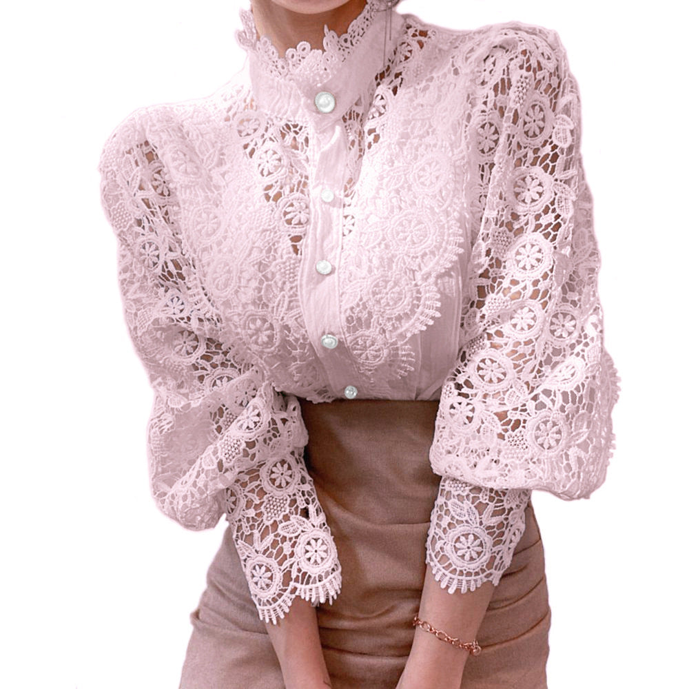 Vintage boutonné manches longues avec dentelle et accouplement