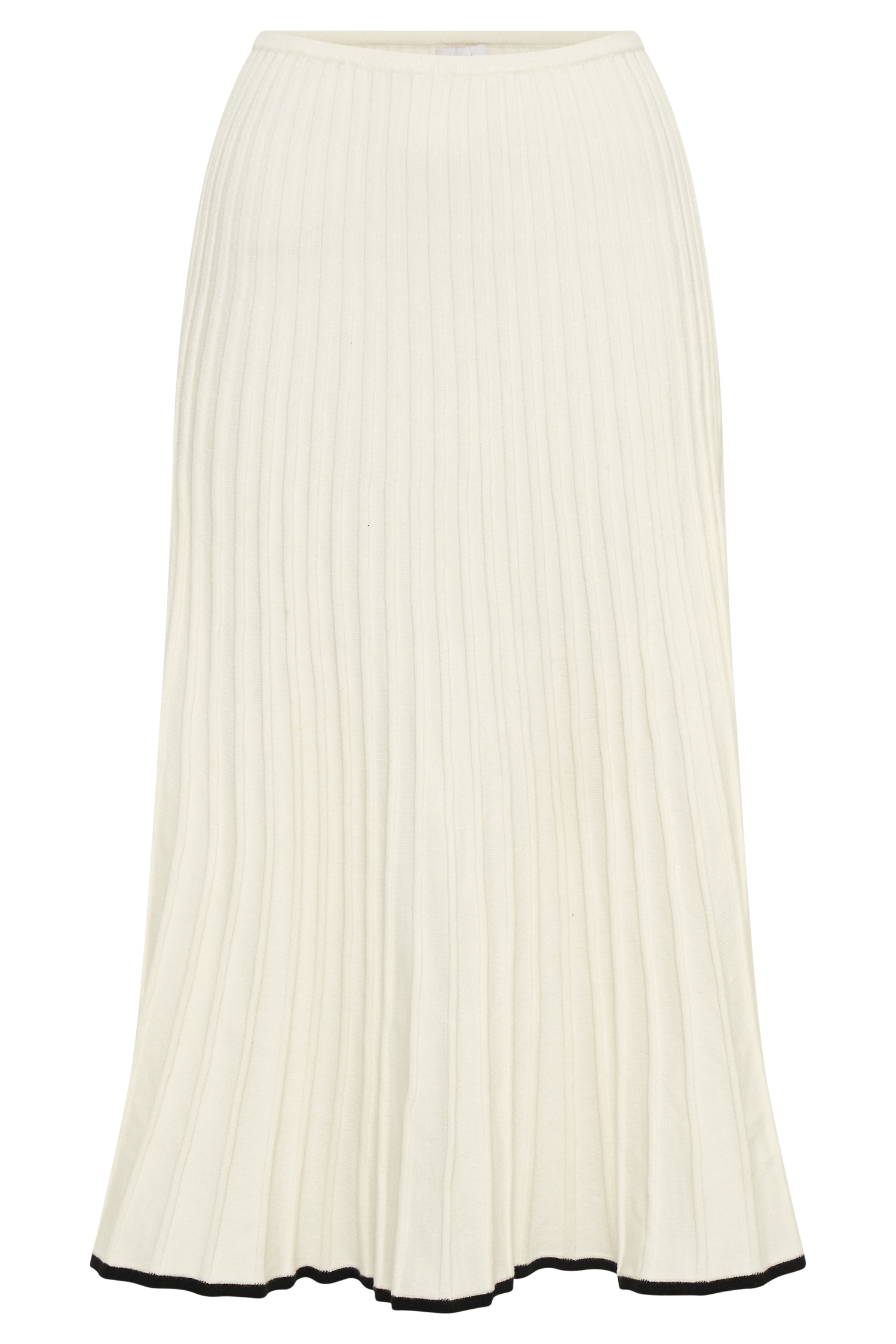 KESHA - Jupe midi en tricot côtelé contrasté - Blanc