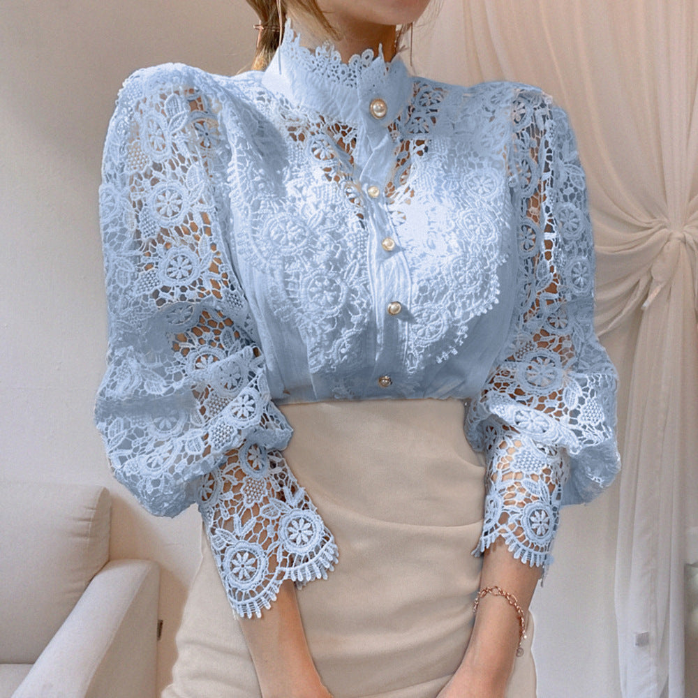 Vintage boutonné manches longues avec dentelle et accouplement