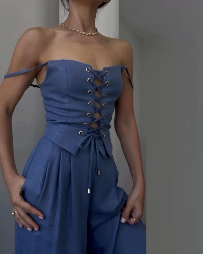 Olivia ! Ensemble deux pièces avec haut et pantalon assortis