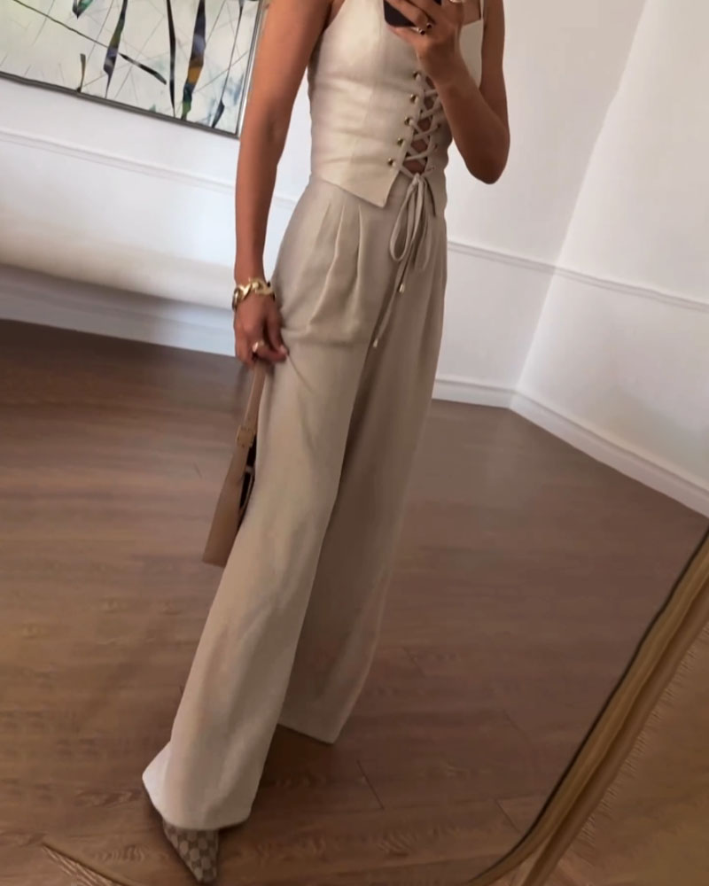 Olivia ! Ensemble deux pièces avec haut et pantalon assortis